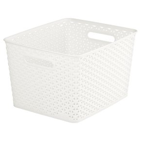 My Style Plastic Off White Rattan Basket