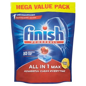 Finish 80 Dishwasher Tabs All in 1 Max Lemon