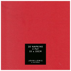 Waitrose Home 33cm red napkins, pack of 20