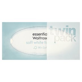 essential Waitrose Soft White Tissues Twin Pack