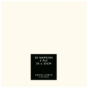 Waitrose Home 33cm cream napkins, pack of 20