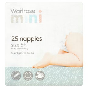 essential Waitrose nappies, size 5+, Junior, 13-27 kg