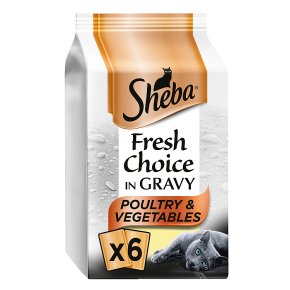 SHEBA Fresh Choice Cat Pouches Poultry & Vegetable Collection in Gravy 6 x 50g