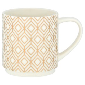Waitrose Stacking Mug White Geo
