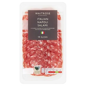 Waitrose Italian Napoli salami, 16 slices