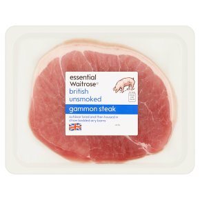 essential Waitrose unsmoked British gammon steak