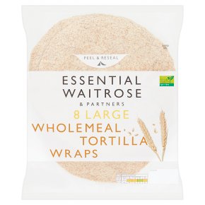 essential Waitrose 8 wholemeal tortilla wraps