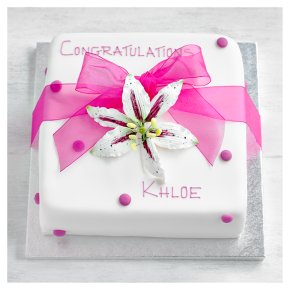 Pink Lily Celebration Cake - Sponge