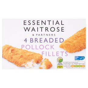 essential Waitrose Frozen 4 breaded pollock fillets