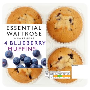 essential Waitrose 4 Blueberry Muffins