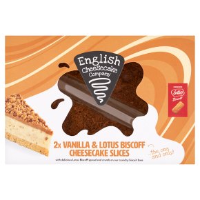 English Cheesecake Vanilla Cheesecake Slices with Biscoff
