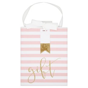 Waitrose Pink Stripe Gift Bag