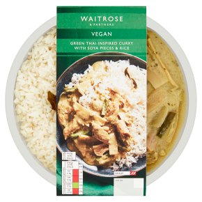 Waitrose Vegan Green Thai Curry Soya Pieces & Rice