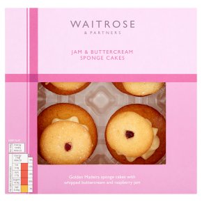 Waitrose 4 Jam & Buttercream Sponge Tops