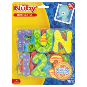 Nuby bath letters & numbers, pack of 36