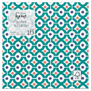 Waitrose Blue Napkins 33cm x 33cm