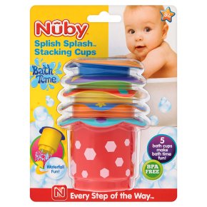 Nuby splish splash stacking cups, pack of 5