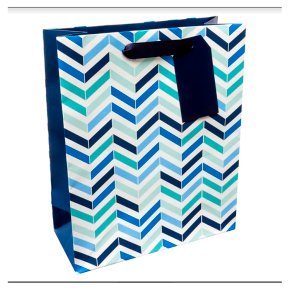 Waitrose Blue Chevrons Medium Bag