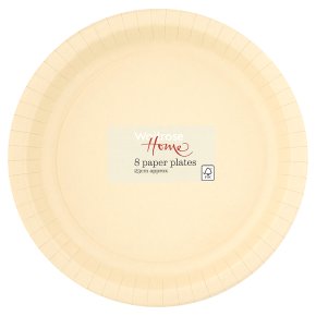 Waitrose Home 23cm cream plates, pack of 8