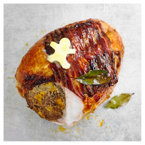 Turkey Crown with Pork, Gingerbread & Apricot Stuffing and a Sticky Maple Glaze