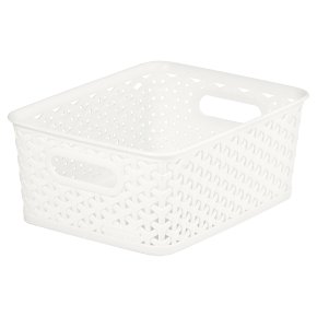 My Style Plastic Off White Rattan Basket