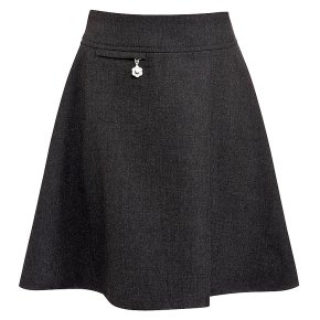 Girls A-line skirt, grey, 7 years