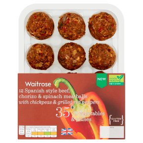 Waitrose 12 Spanish Beef, Chorizo Meatballs