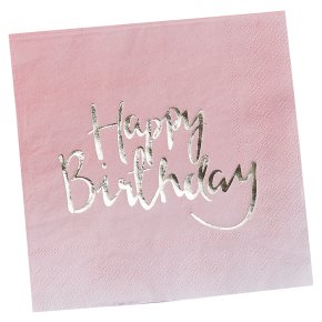 Ginger Ray Happy Birthday Napkins Ombre