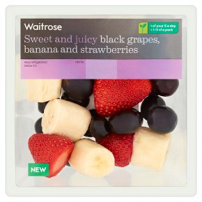 Waitrose Black Grapes, Banana and Strawberries