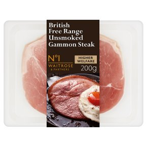 Waitrose 1 free range air dried unsmoked gammon steak