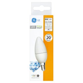 GE LED 6W E14 SES 470 Lumen Candle