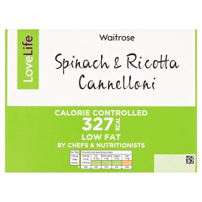 Waitrose LoveLife Calorie Controlled spinach & ricotta cannelloni