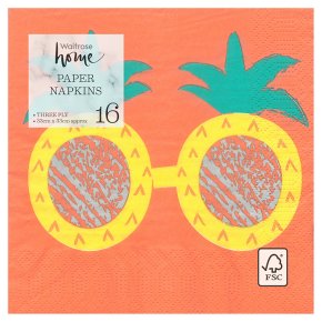 Waitrose Pineapple Glasses Napkins 33cm x 33cm