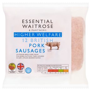 essential Waitrose British Pork 12 Sausages