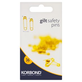 Korbond 36 Gilt Safety Pins