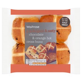 Waitrose Chocolate & Orange Hot Cross Bun