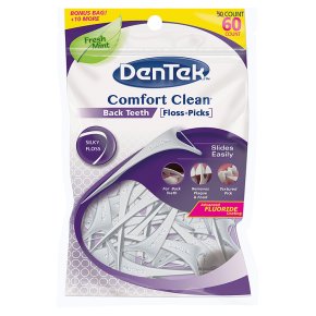 Dentek comfort clean floss picks mint
