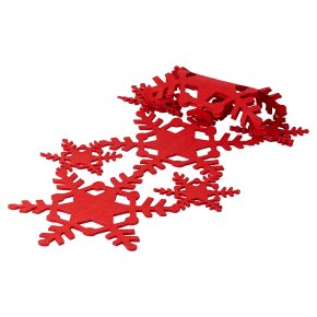 Waitose Home Red Felt Snowflake Table Runner
